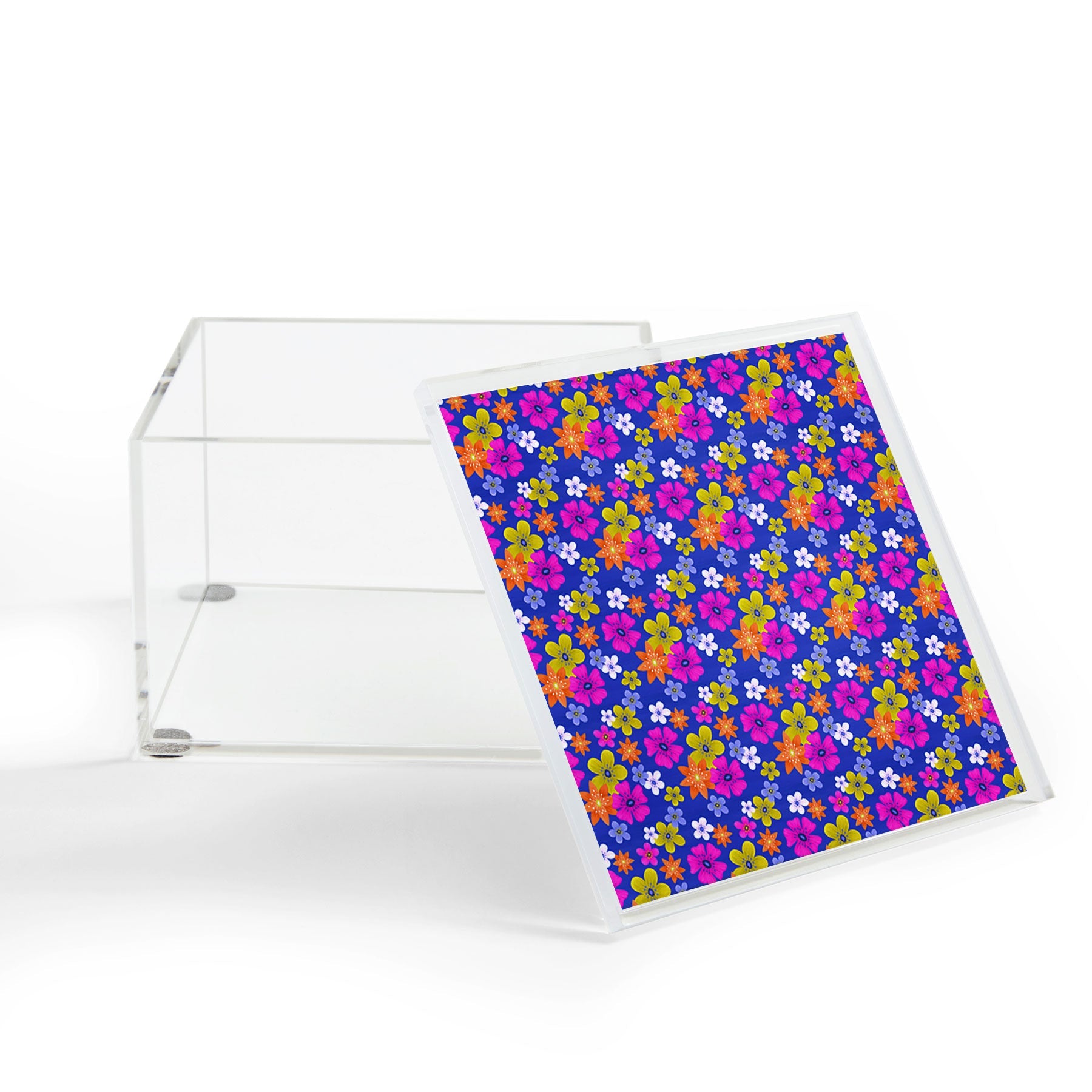 Seta Zakian Floral blue pattern Acrylic Box