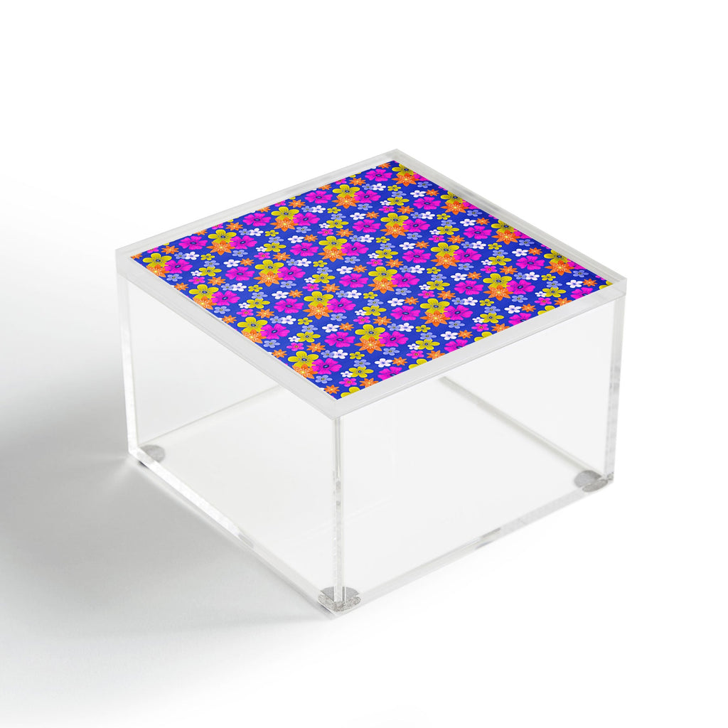 Seta Zakian Floral blue pattern Acrylic Box