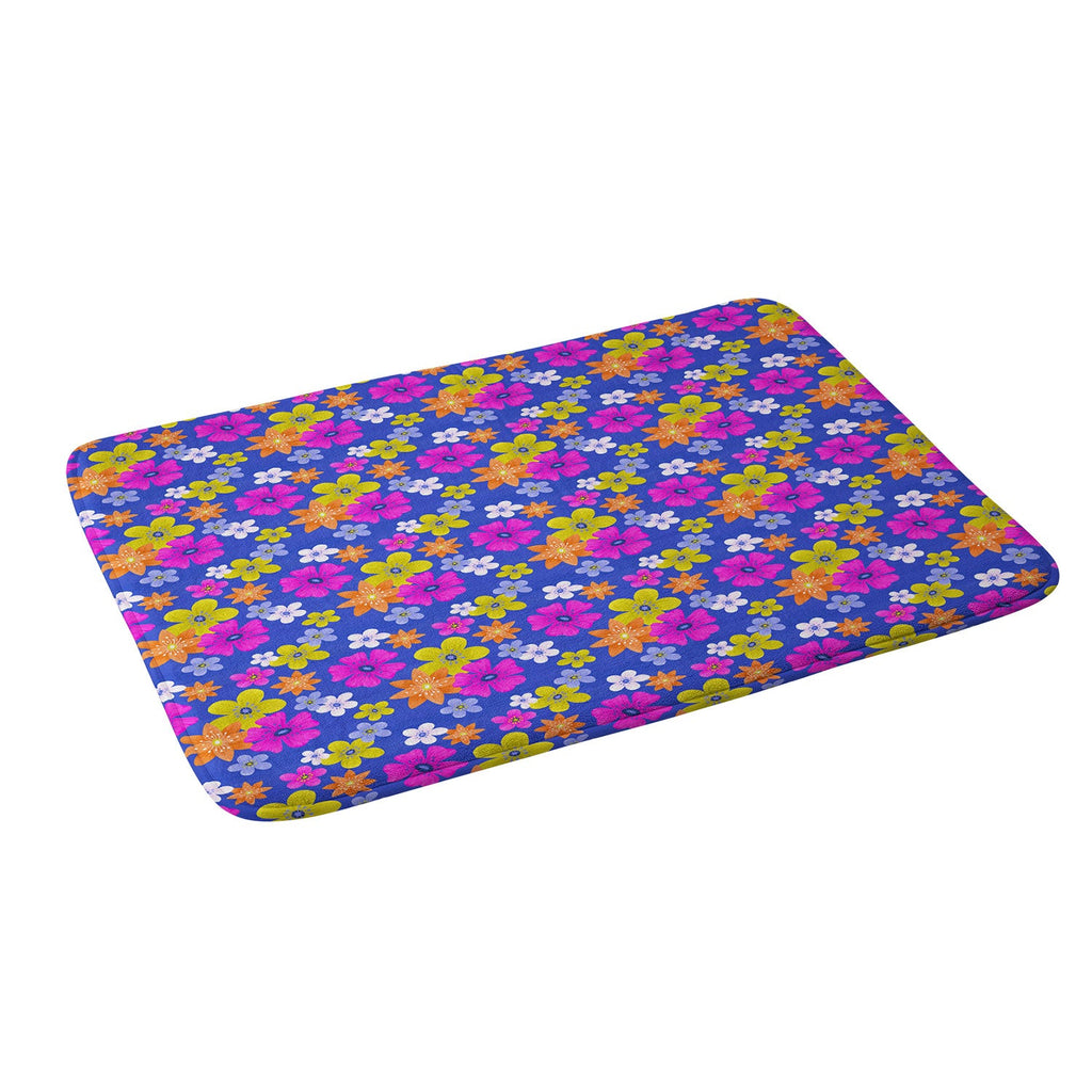 Seta Zakian Floral blue pattern Memory Foam Bath Mat