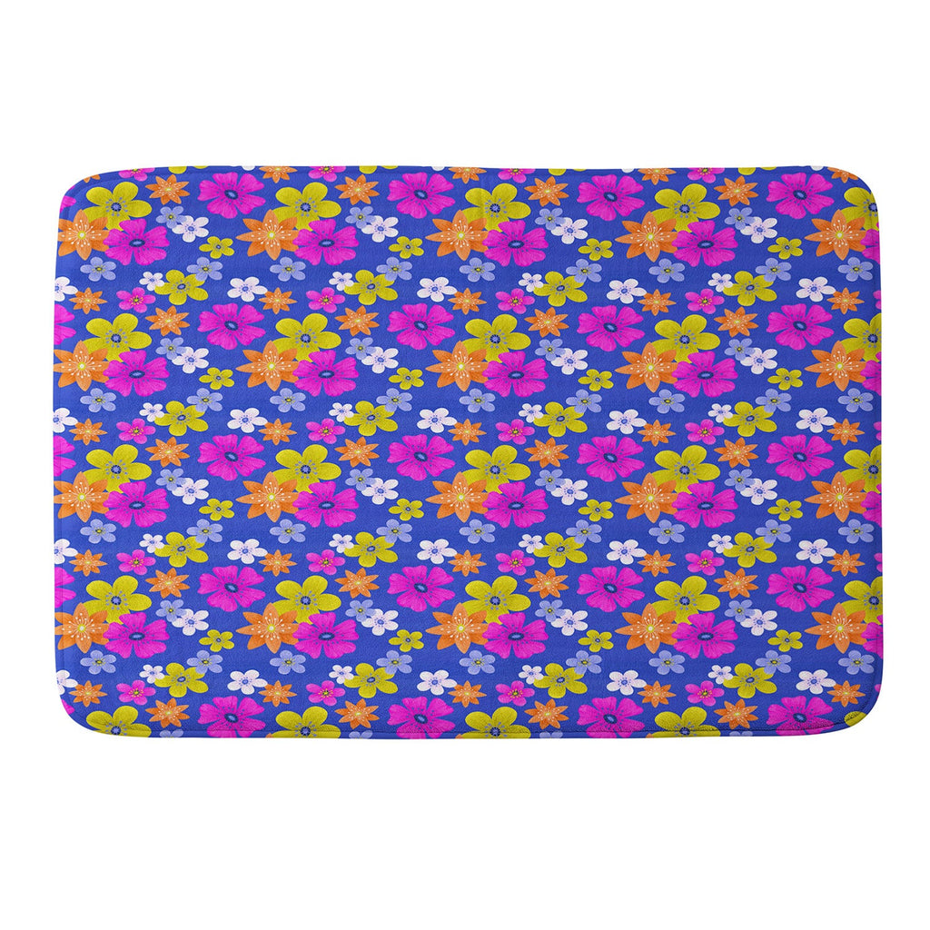 Seta Zakian Floral blue pattern Memory Foam Bath Mat