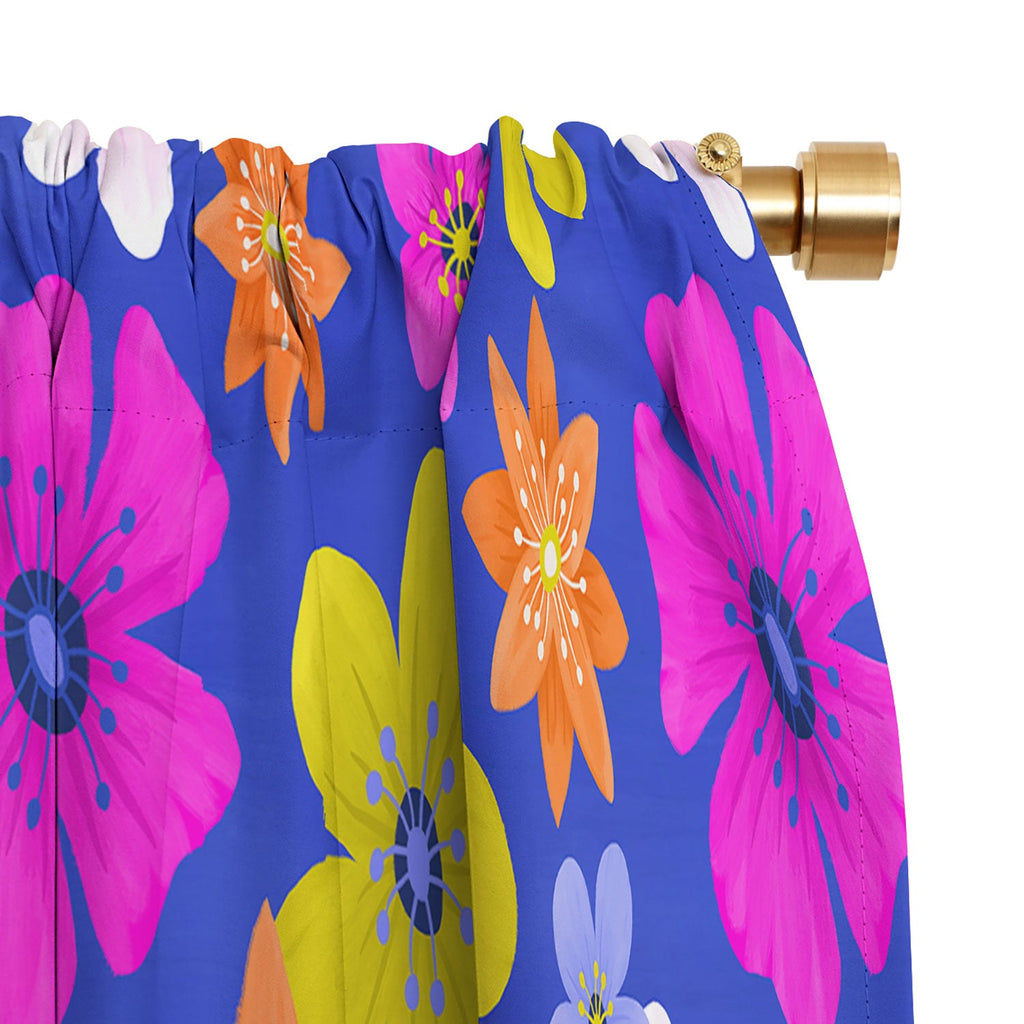 Seta Zakian Floral blue pattern Blackout Window Curtain