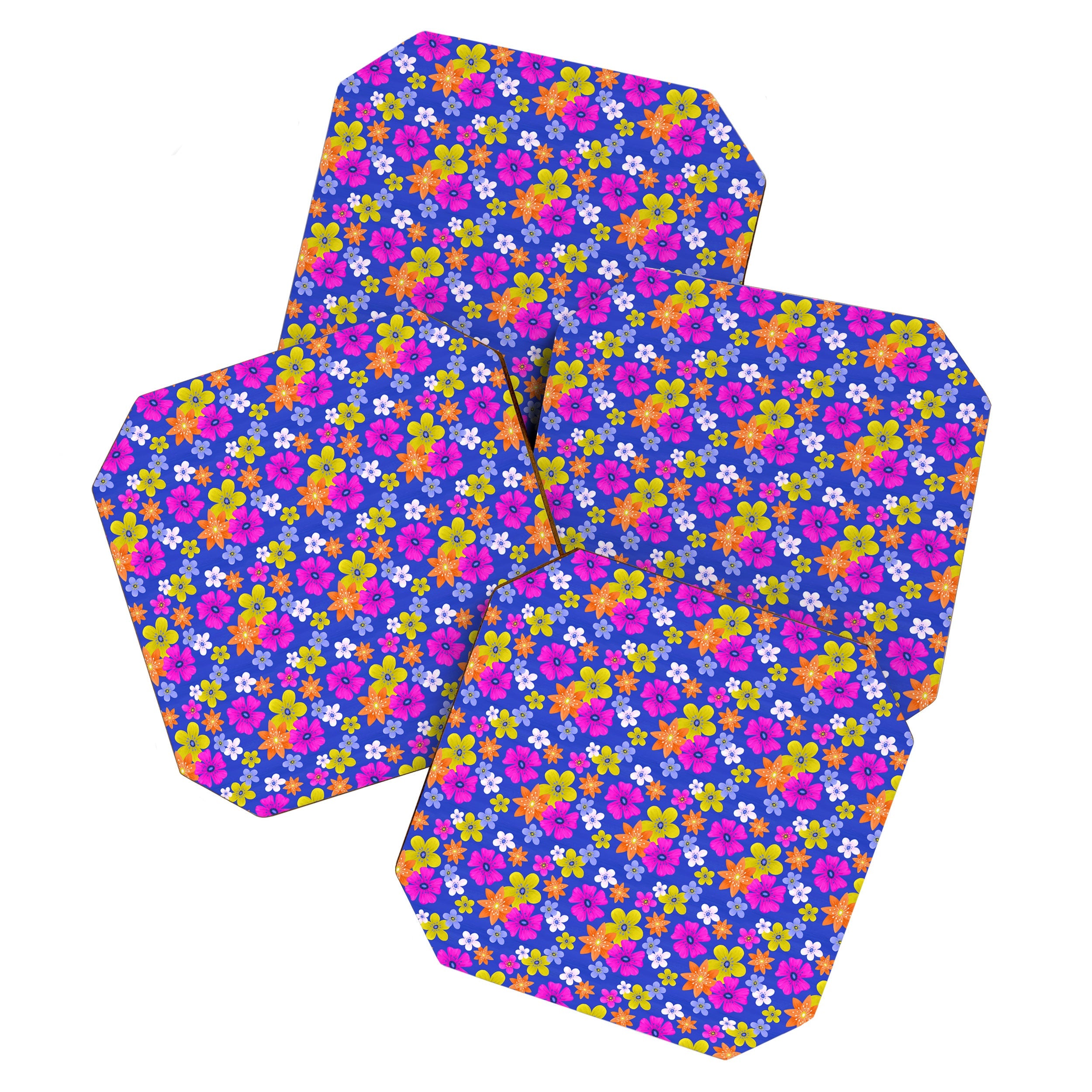 Seta Zakian Floral blue pattern Coaster Set
