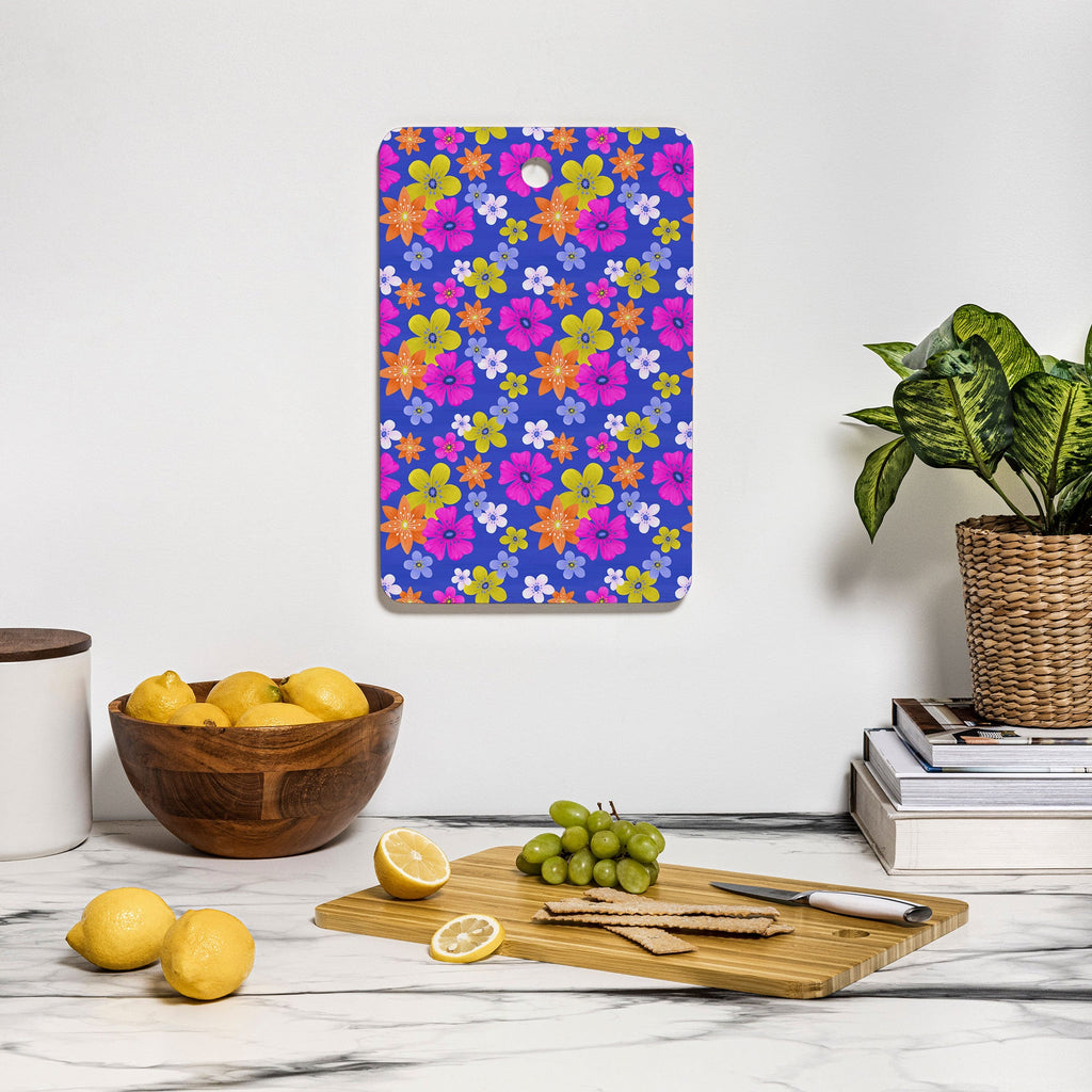 Seta Zakian Floral blue pattern Cutting Board Rectangle