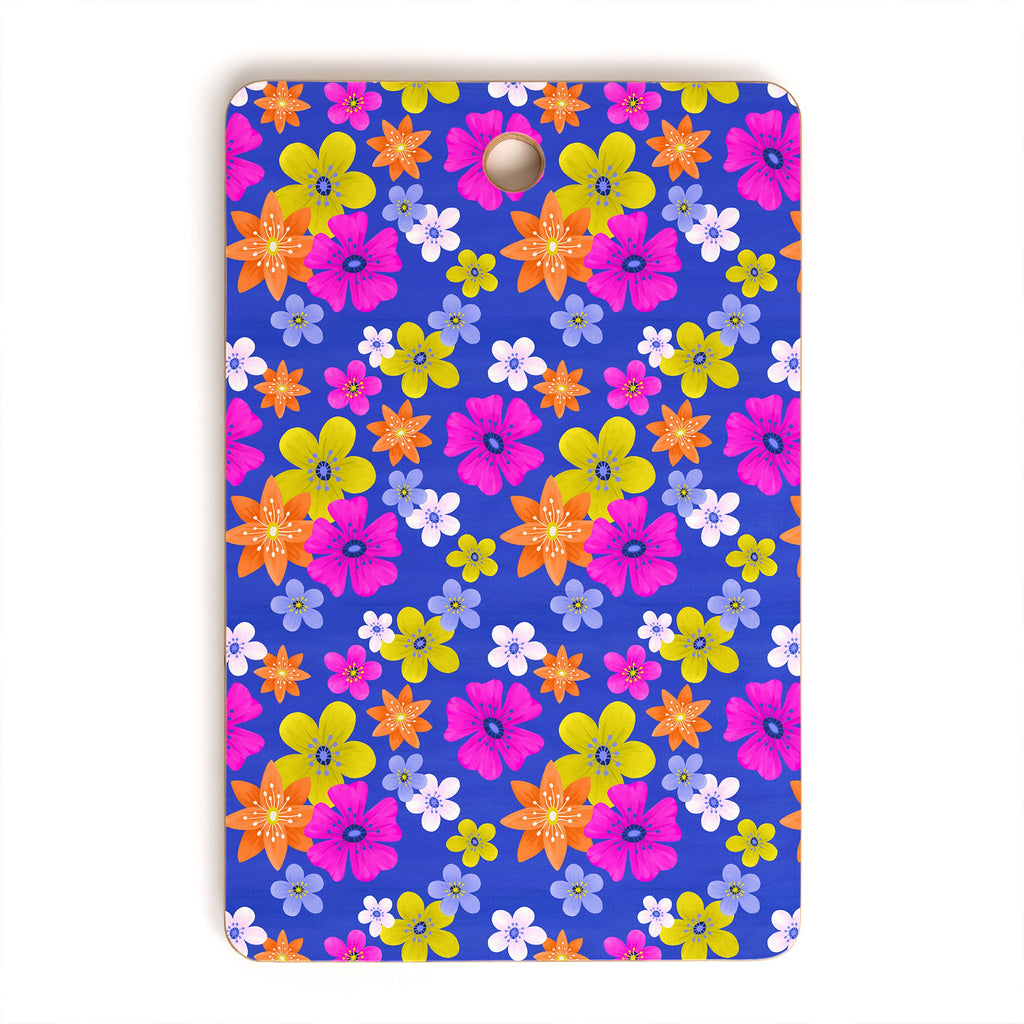 Seta Zakian Floral blue pattern Cutting Board Rectangle