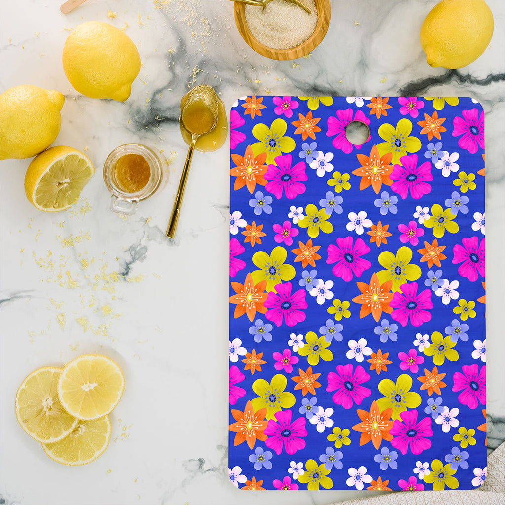 Seta Zakian Floral blue pattern Cutting Board Rectangle