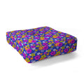 Seta Zakian Floral blue pattern Floor Pillow Square
