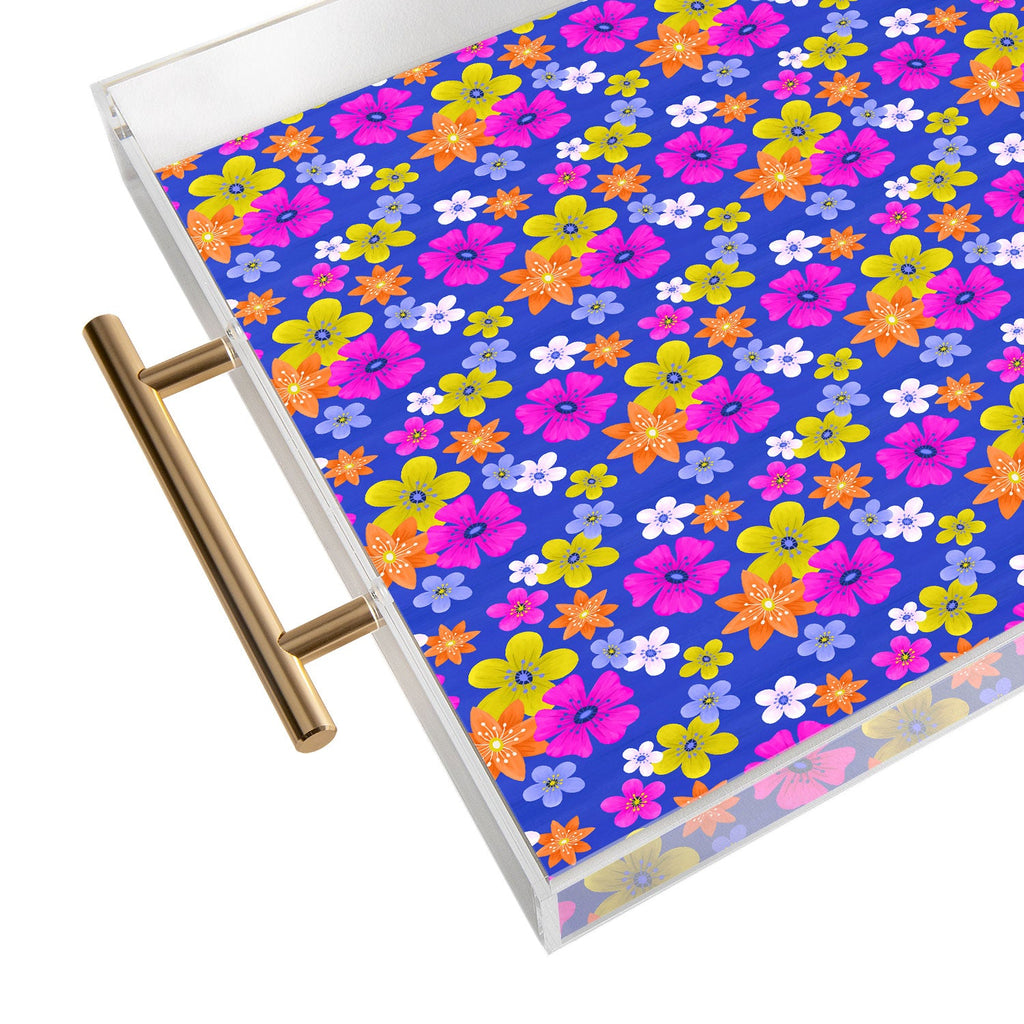 Seta Zakian Floral blue pattern Acrylic Tray