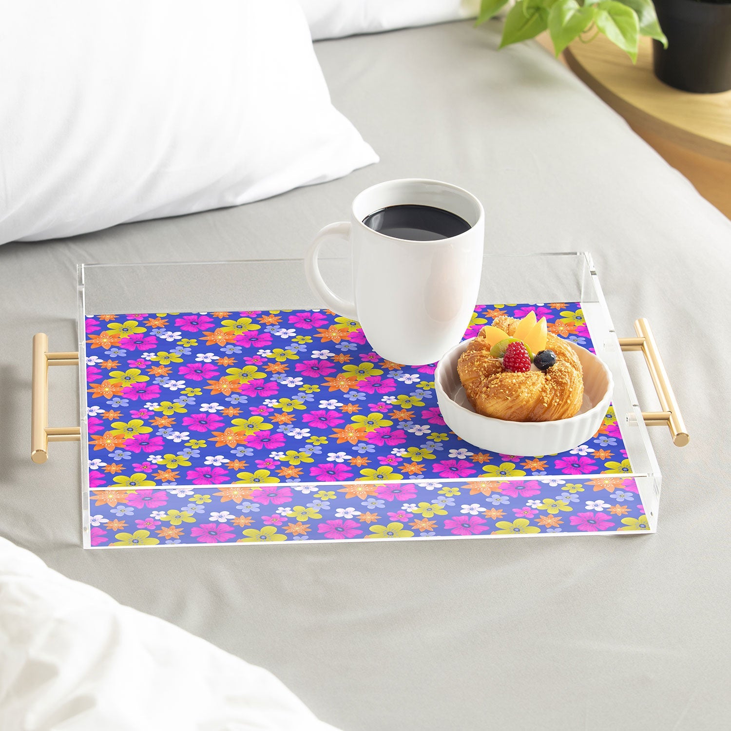 Seta Zakian Floral blue pattern Acrylic Tray