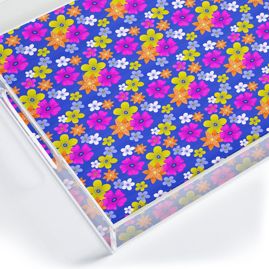Seta Zakian Floral blue pattern Acrylic Tray