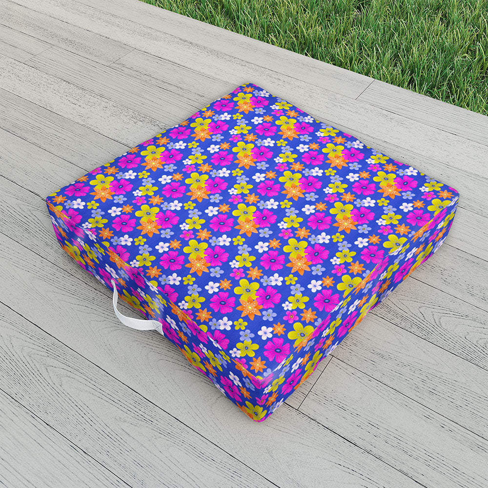 Seta Zakian Floral blue pattern Outdoor Floor Cushion