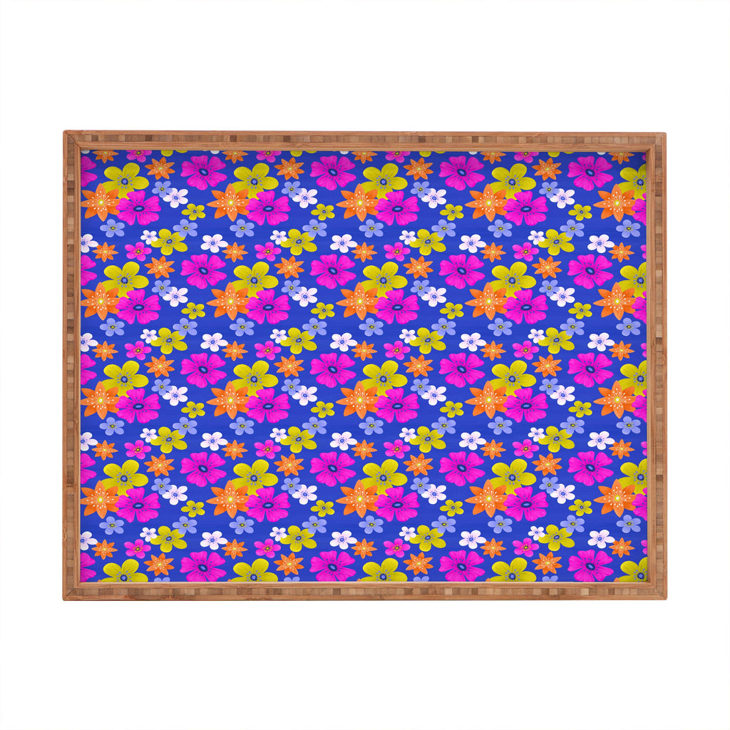 Seta Zakian Floral blue pattern Rectangular Tray