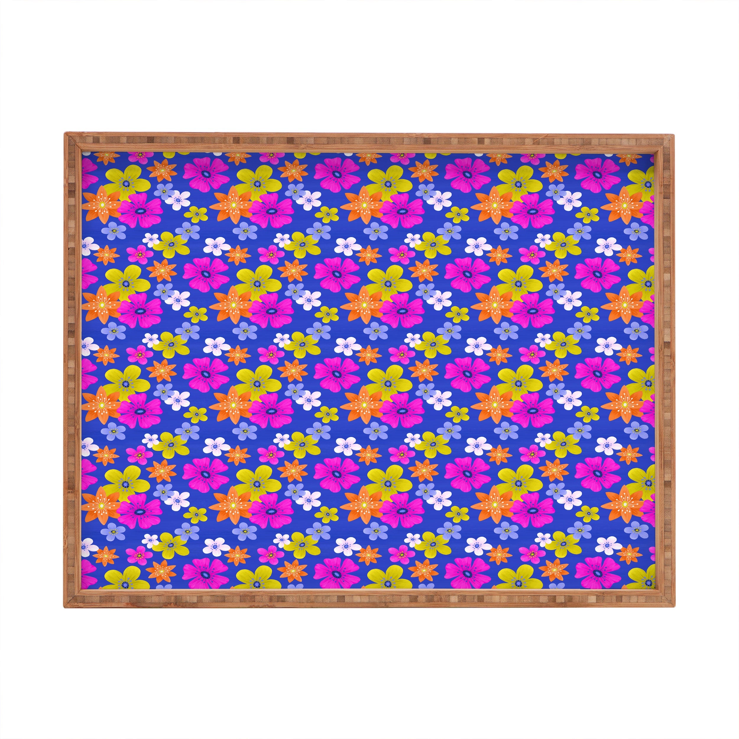Seta Zakian Floral blue pattern Rectangular Tray