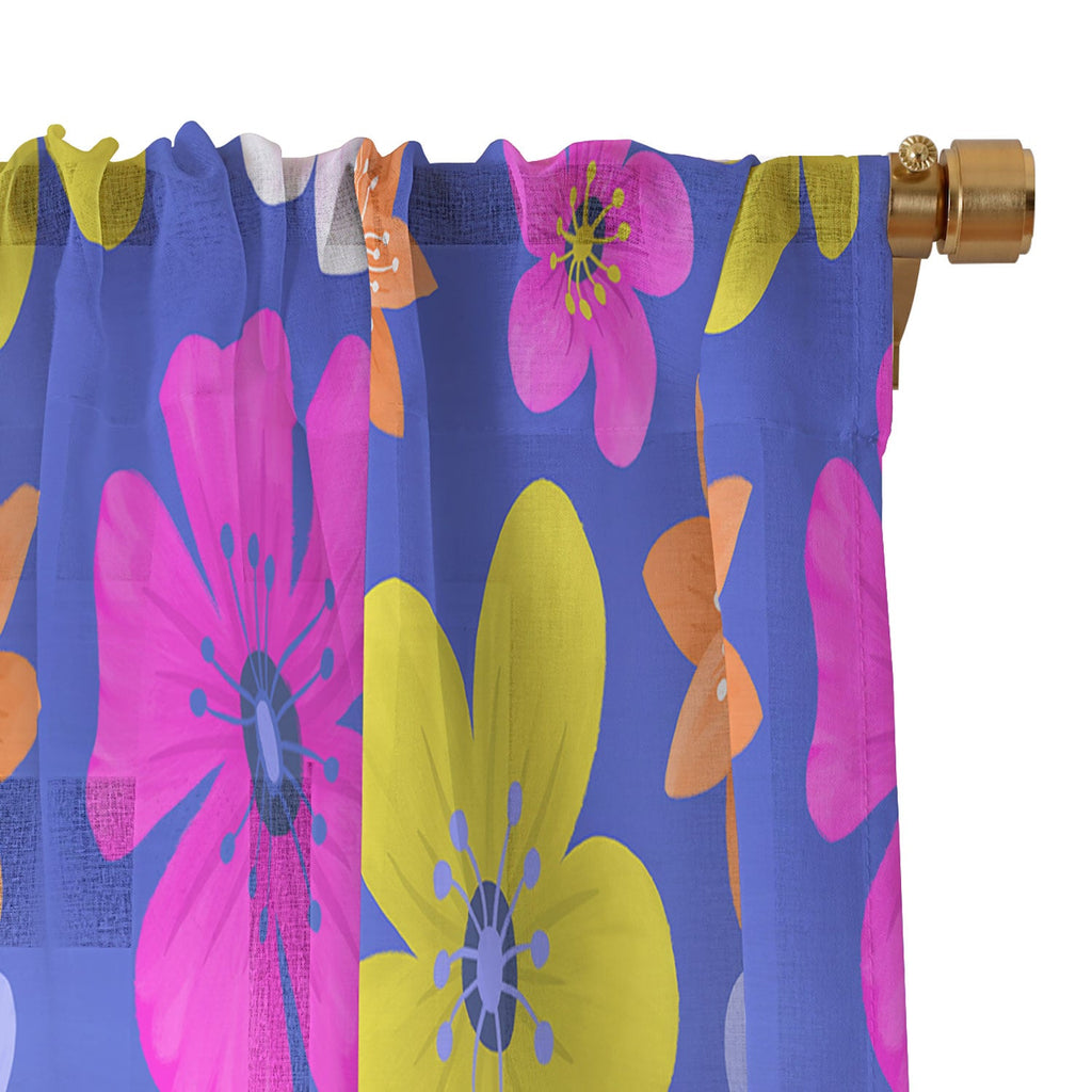 Seta Zakian Floral blue pattern Sheer Non Repeat