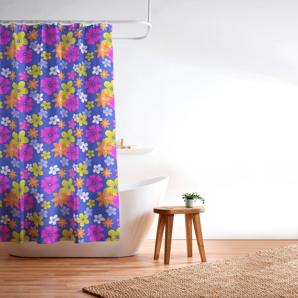 Seta Zakian Floral blue pattern Shower Curtain