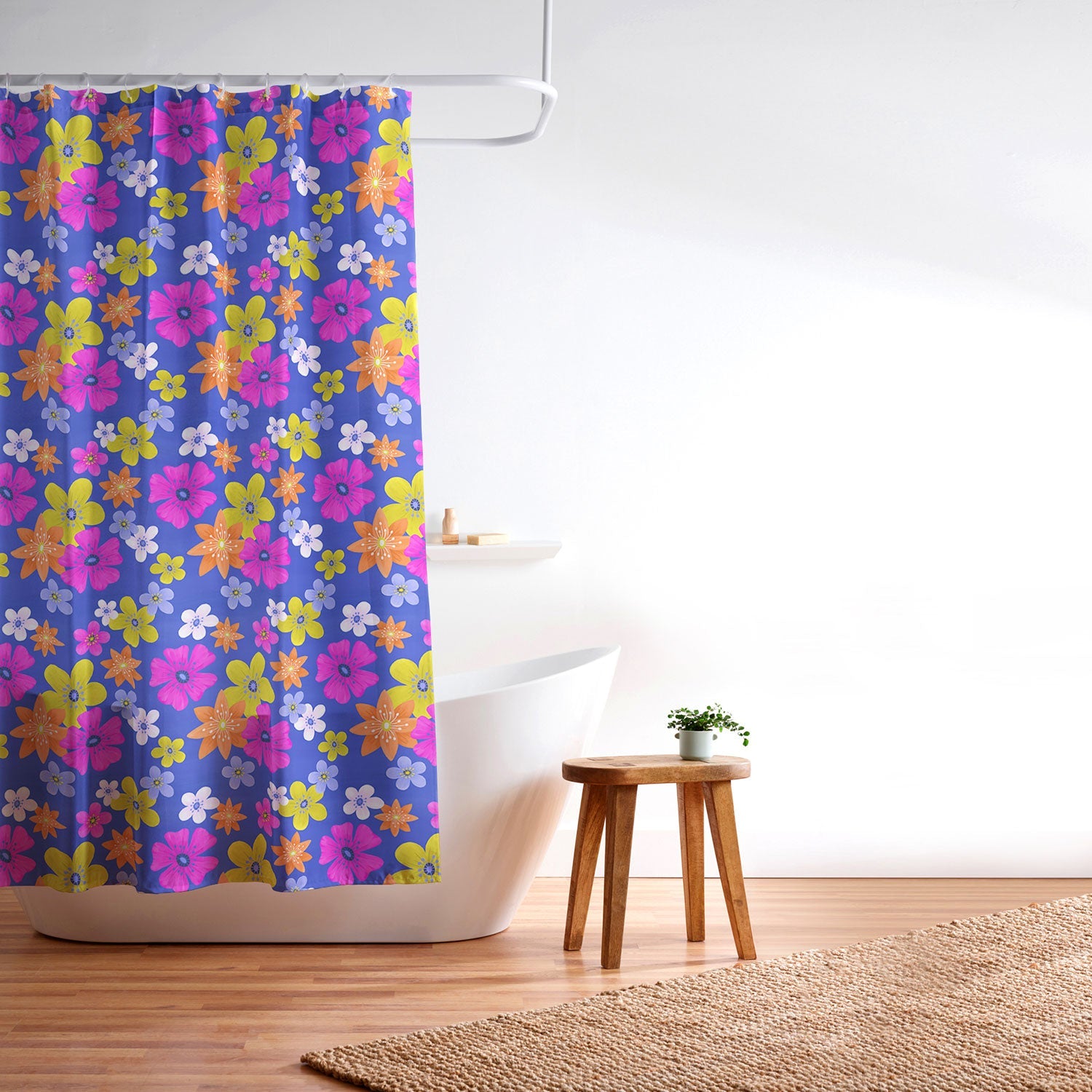 Seta Zakian Floral blue pattern Shower Curtain