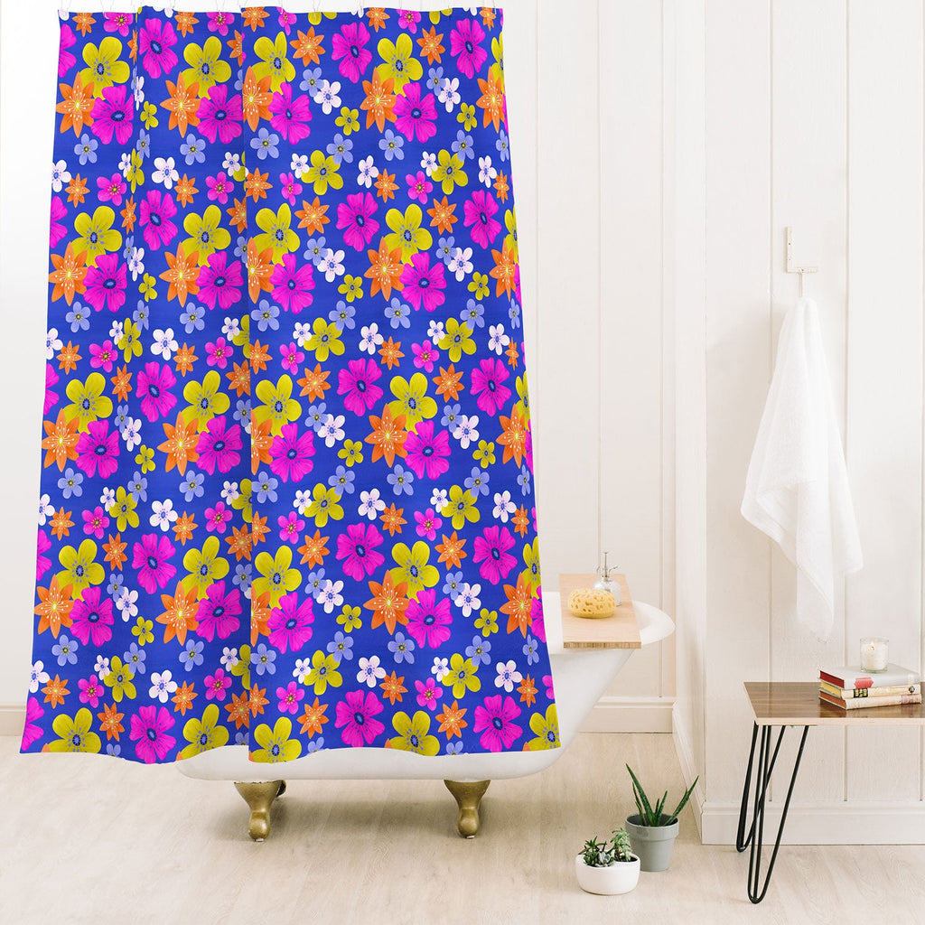 Seta Zakian Floral blue pattern Shower Curtain