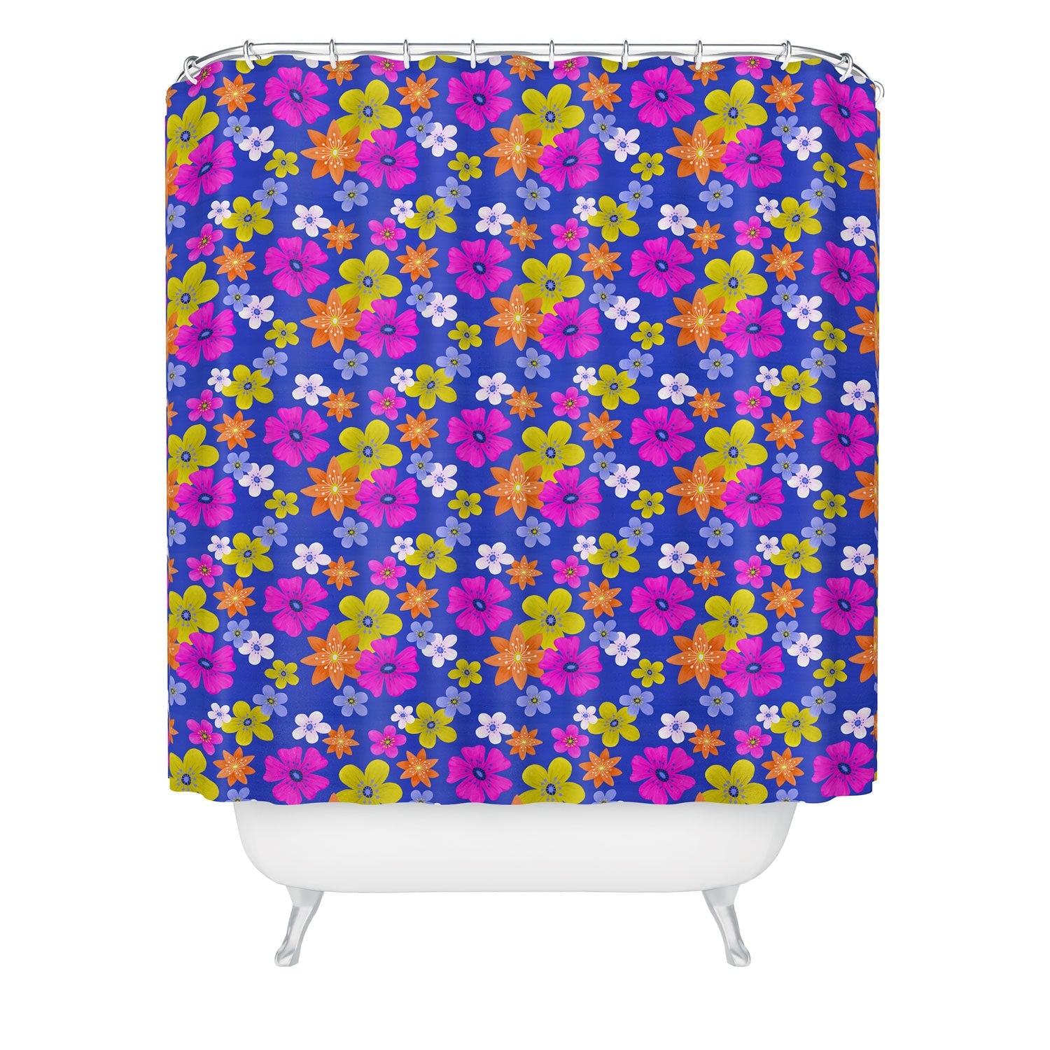 Seta Zakian Floral blue pattern Shower Curtain