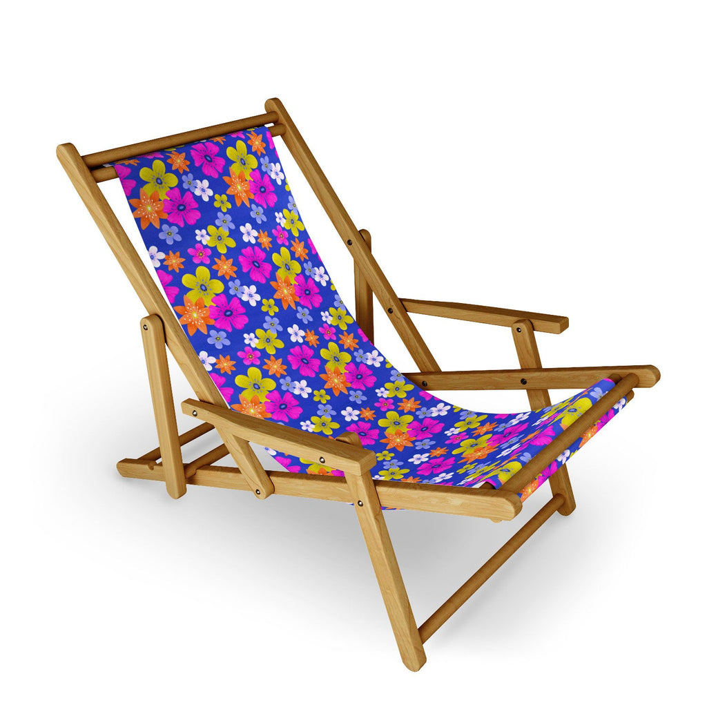 Seta Zakian Floral blue pattern Sling Chair