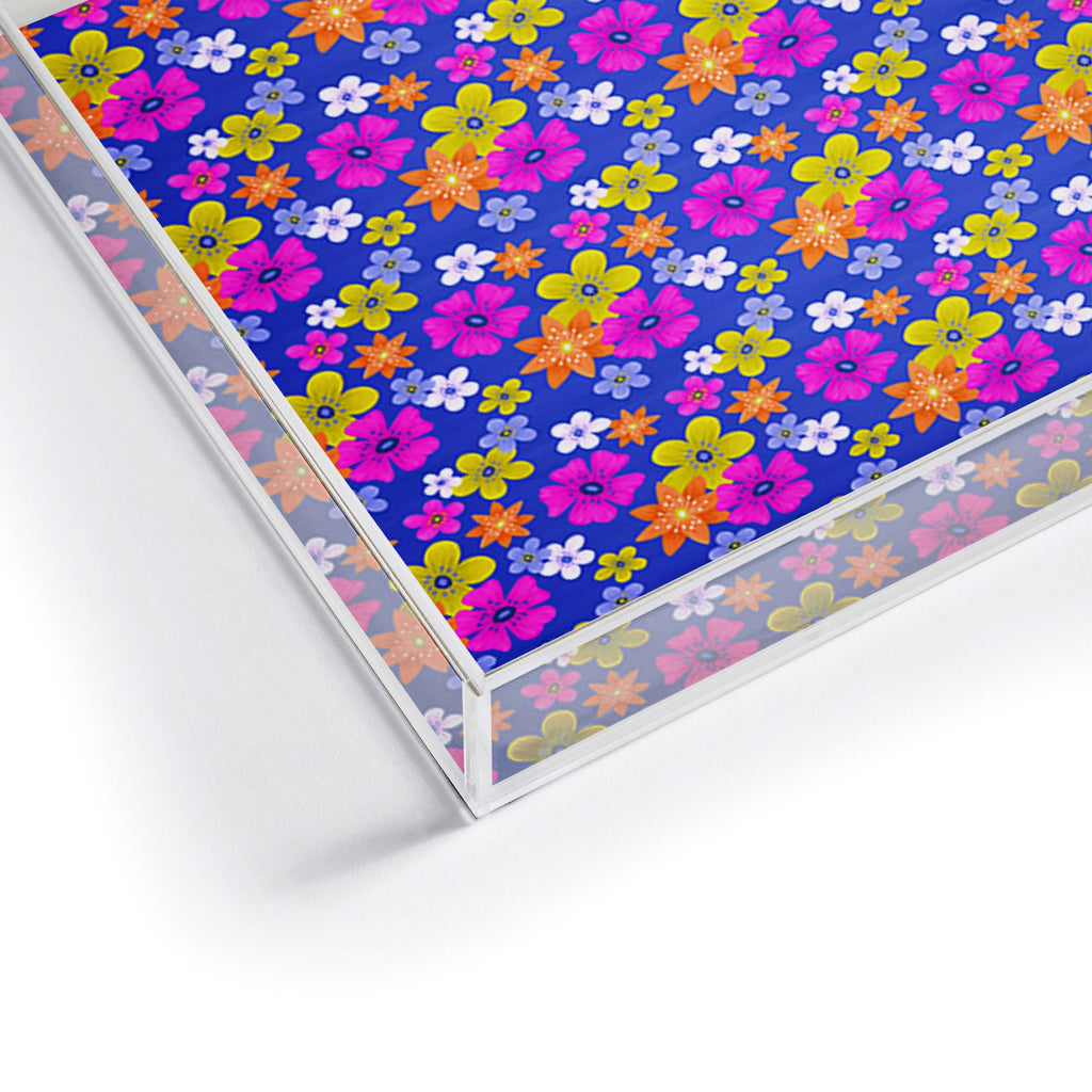 Seta Zakian Floral blue pattern Acrylic Tray