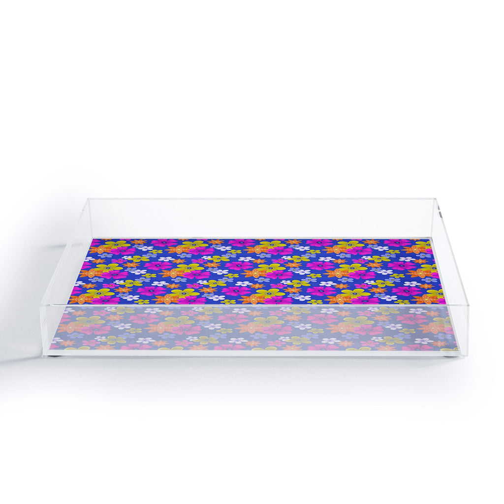 Seta Zakian Floral blue pattern Acrylic Tray