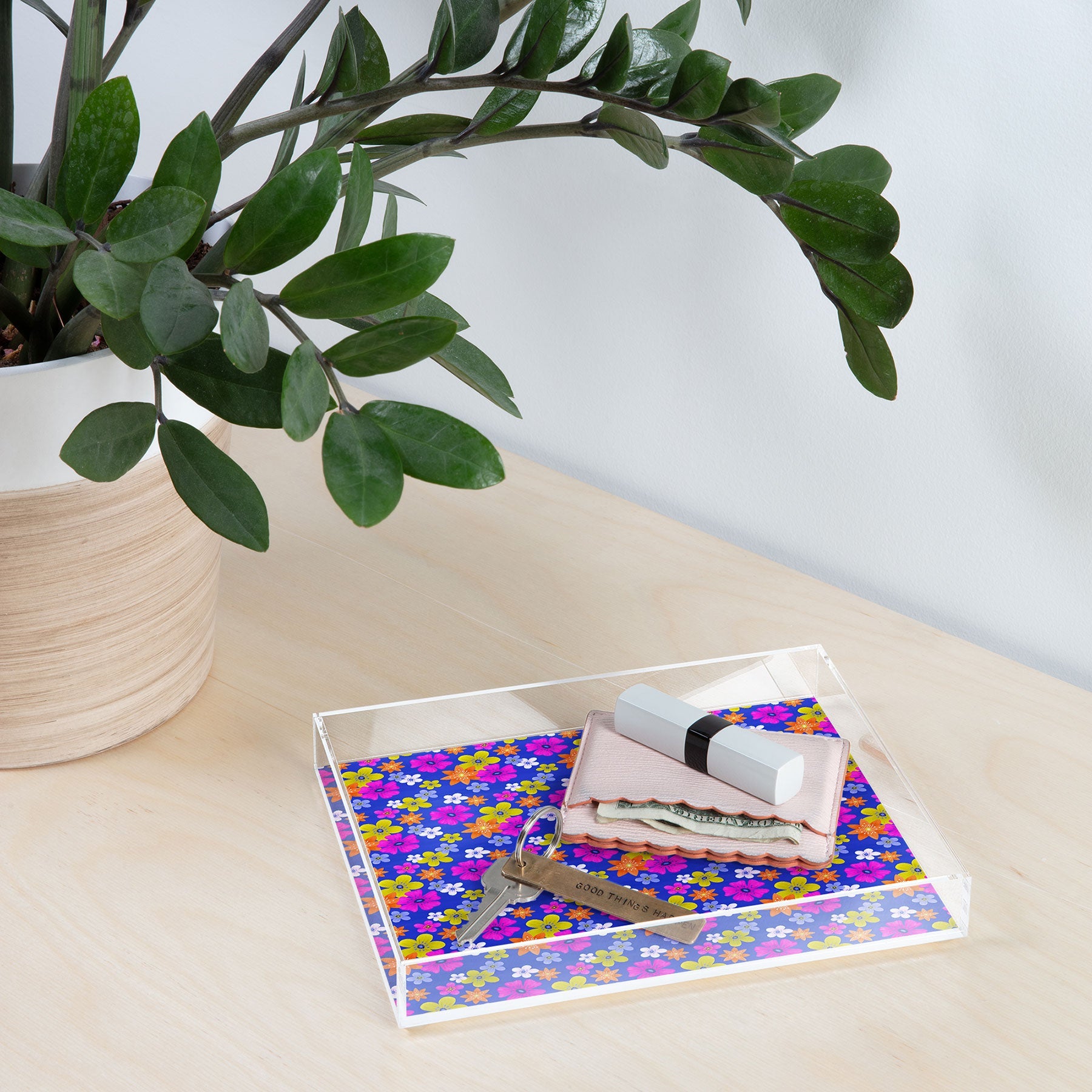 Seta Zakian Floral blue pattern Acrylic Tray