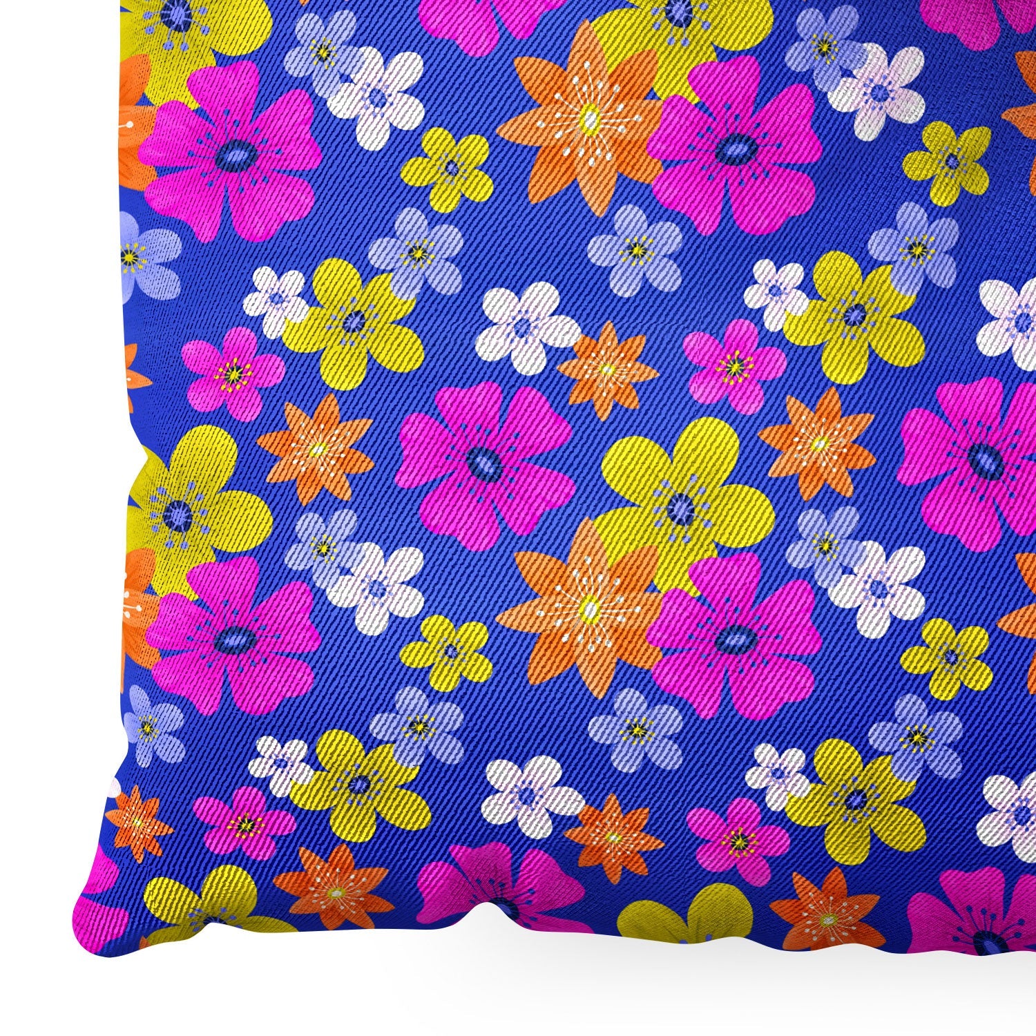 Seta Zakian Floral blue pattern Floor Pillow Square