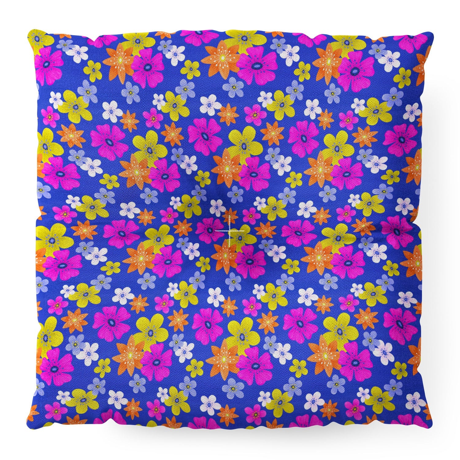 Seta Zakian Floral blue pattern Floor Pillow Square