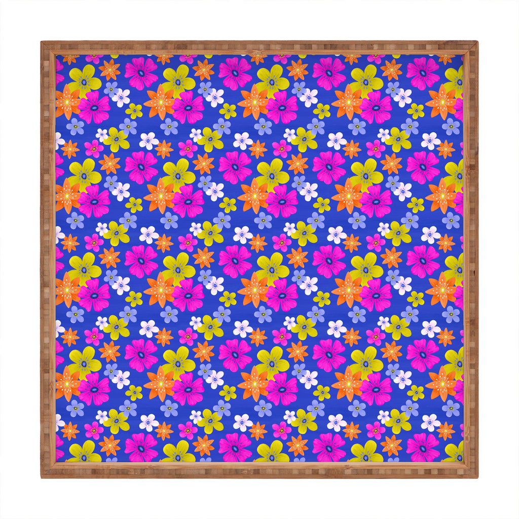 Seta Zakian Floral blue pattern Square Tray