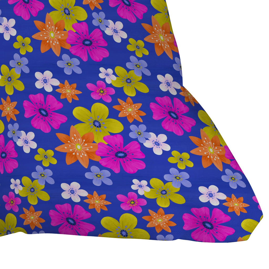 Seta Zakian Floral blue pattern Outdoor Throw Pillow