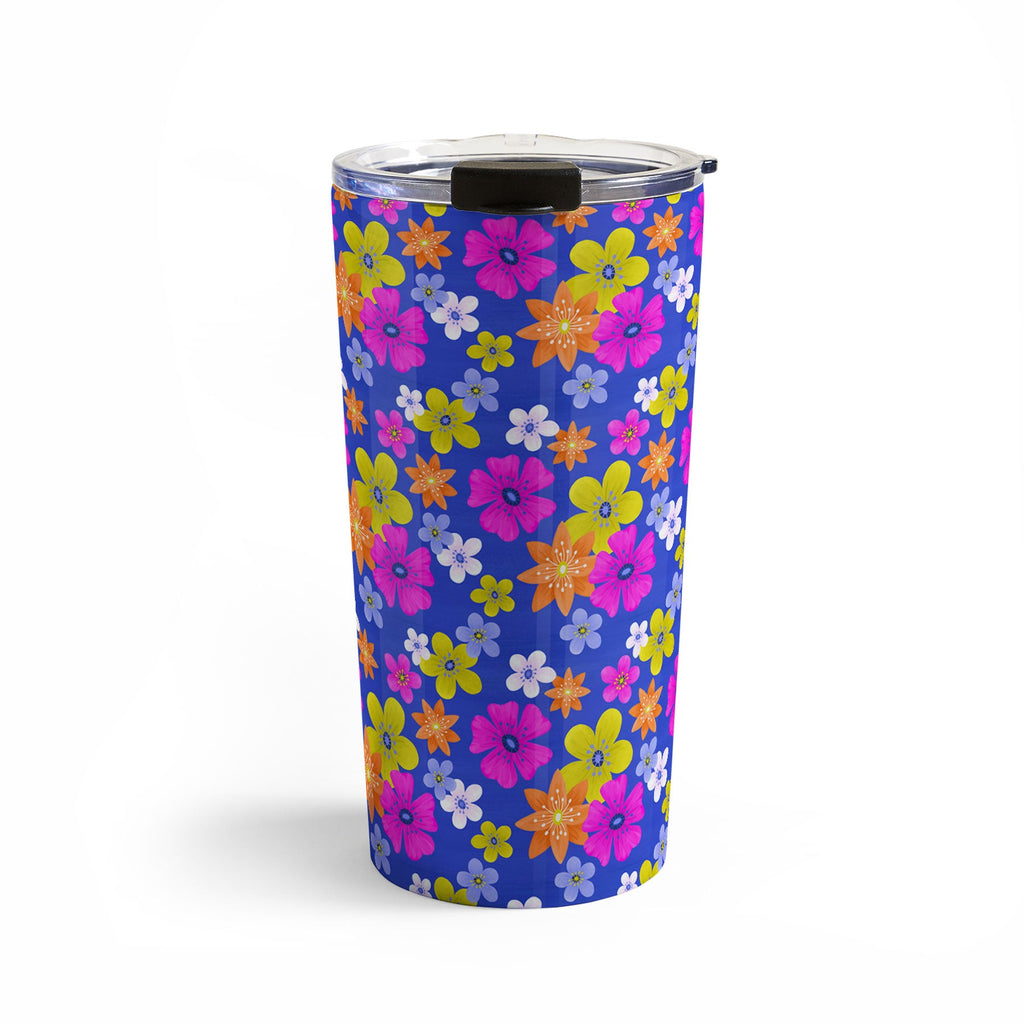 Seta Zakian Floral blue pattern Travel Mug