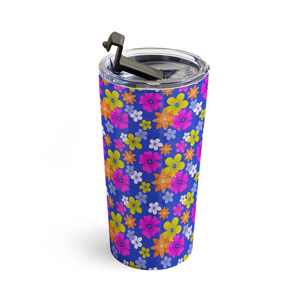 Seta Zakian Floral blue pattern Travel Mug