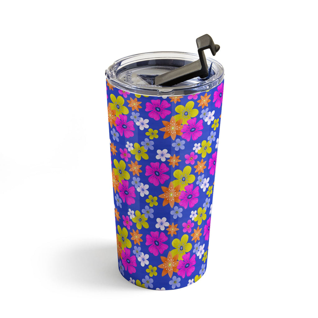 Seta Zakian Floral blue pattern Travel Mug