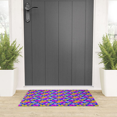 Seta Zakian Floral blue pattern Welcome Mat