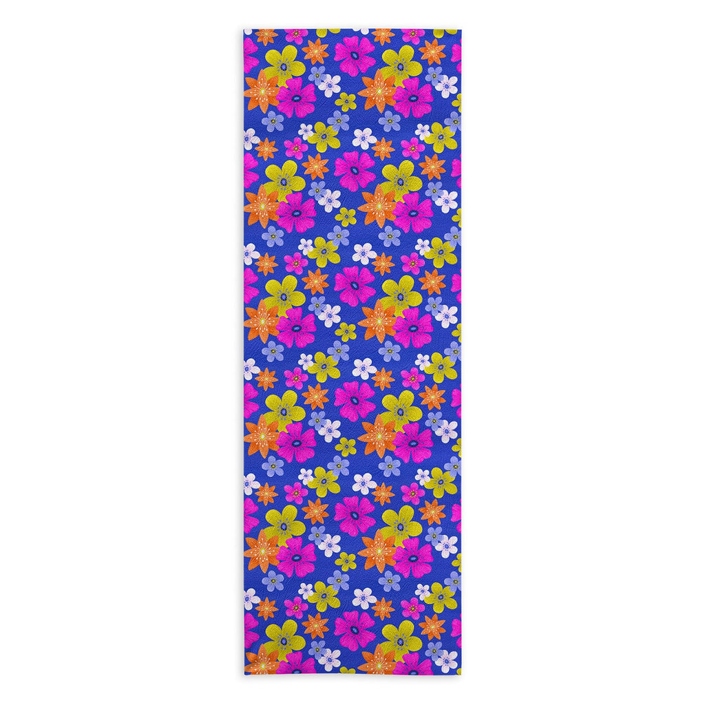 Seta Zakian Floral blue pattern Yoga Towel