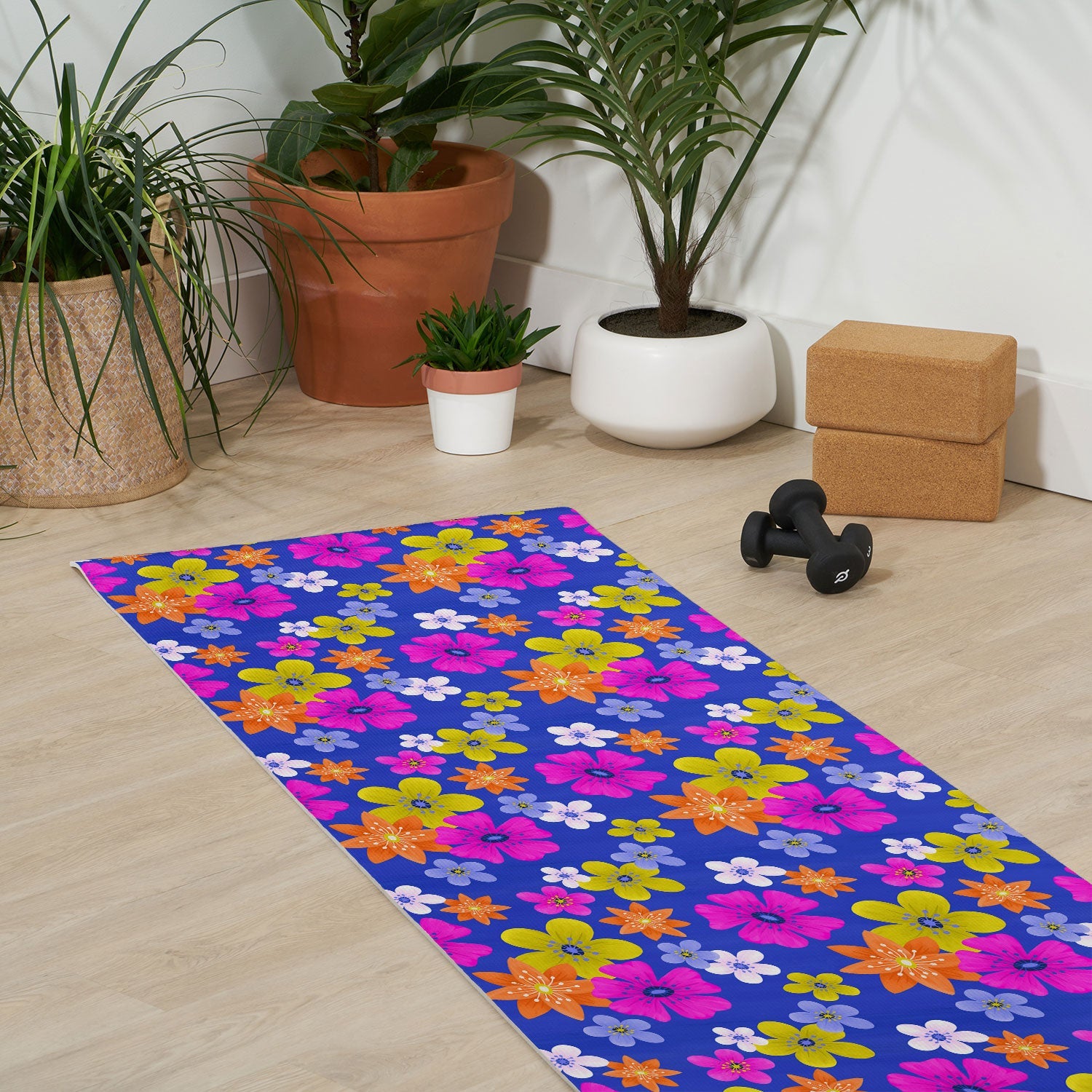 Seta Zakian Floral blue pattern Yoga Mat