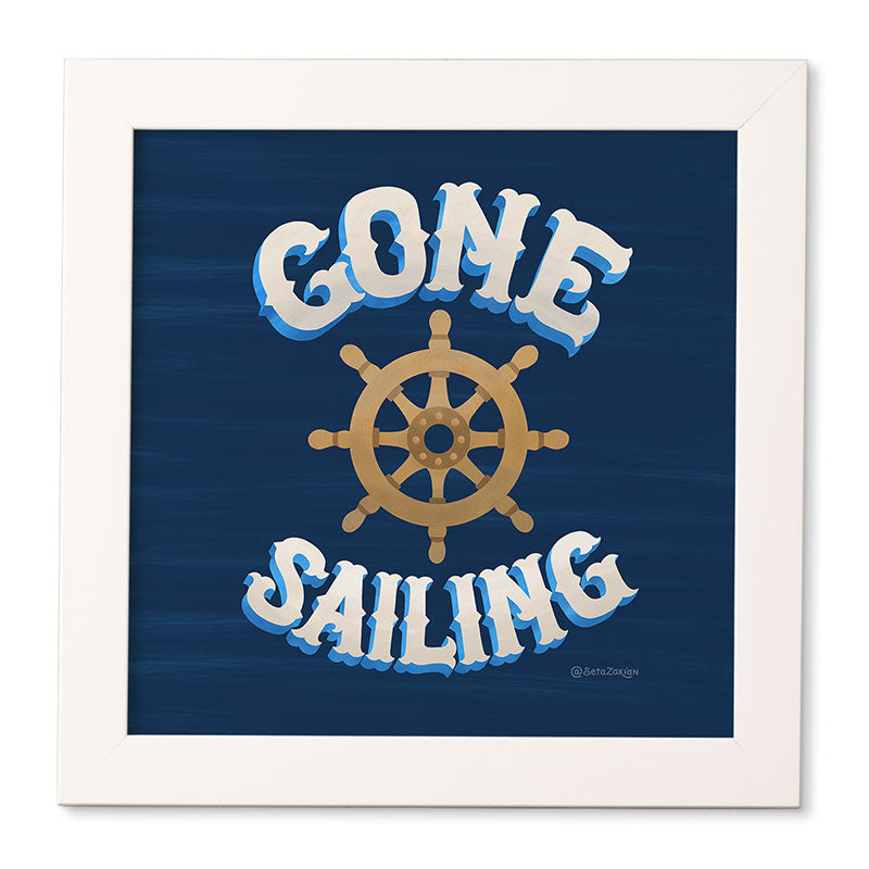 Seta Zakian Gone Sailing Framed Wall Art