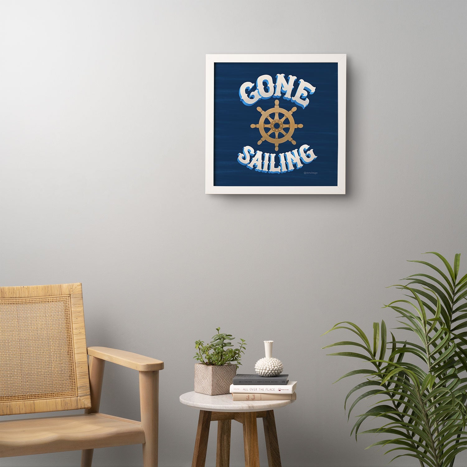 Seta Zakian Gone Sailing Framed Wall Art