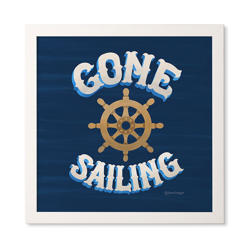 Seta Zakian Gone Sailing Framed Wall Art