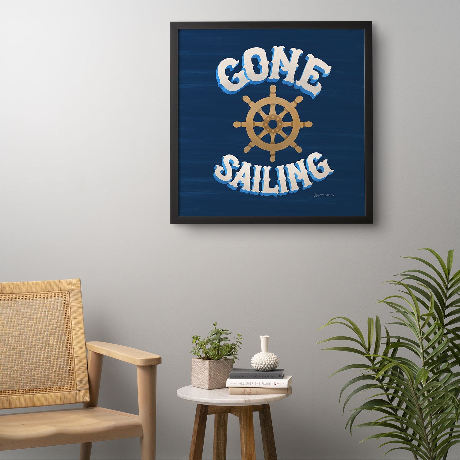 Seta Zakian Gone Sailing Framed Wall Art