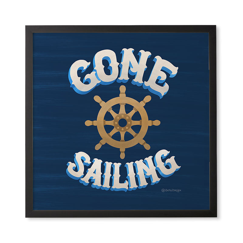 Seta Zakian Gone Sailing Framed Wall Art