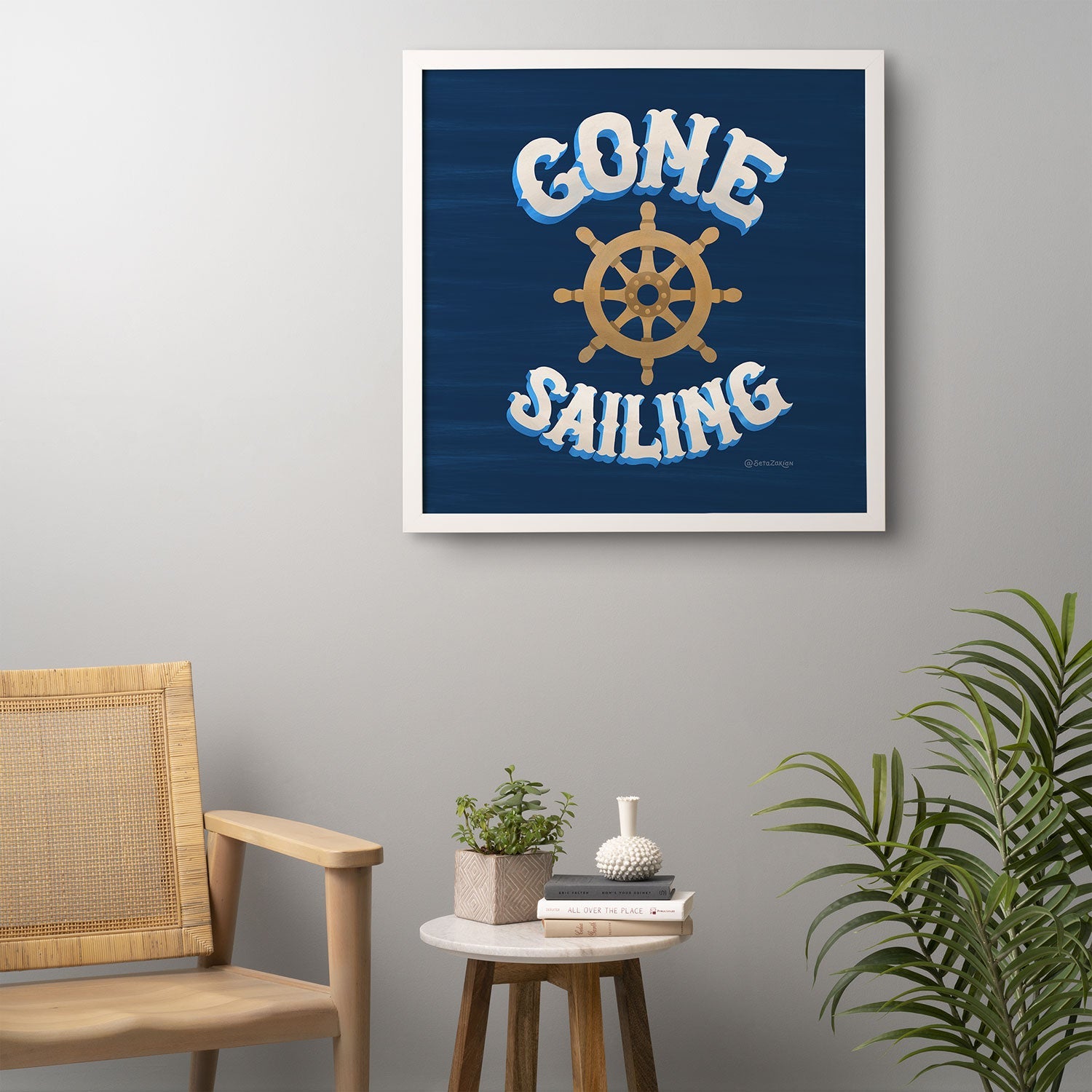 Seta Zakian Gone Sailing Framed Wall Art