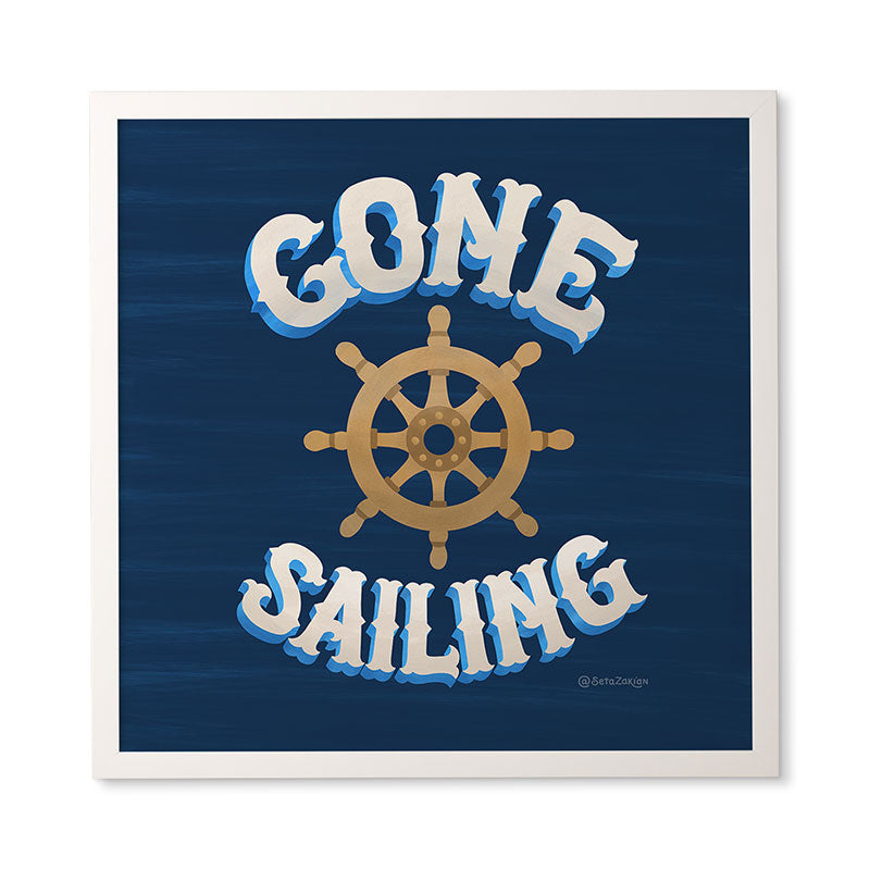 Seta Zakian Gone Sailing Framed Wall Art