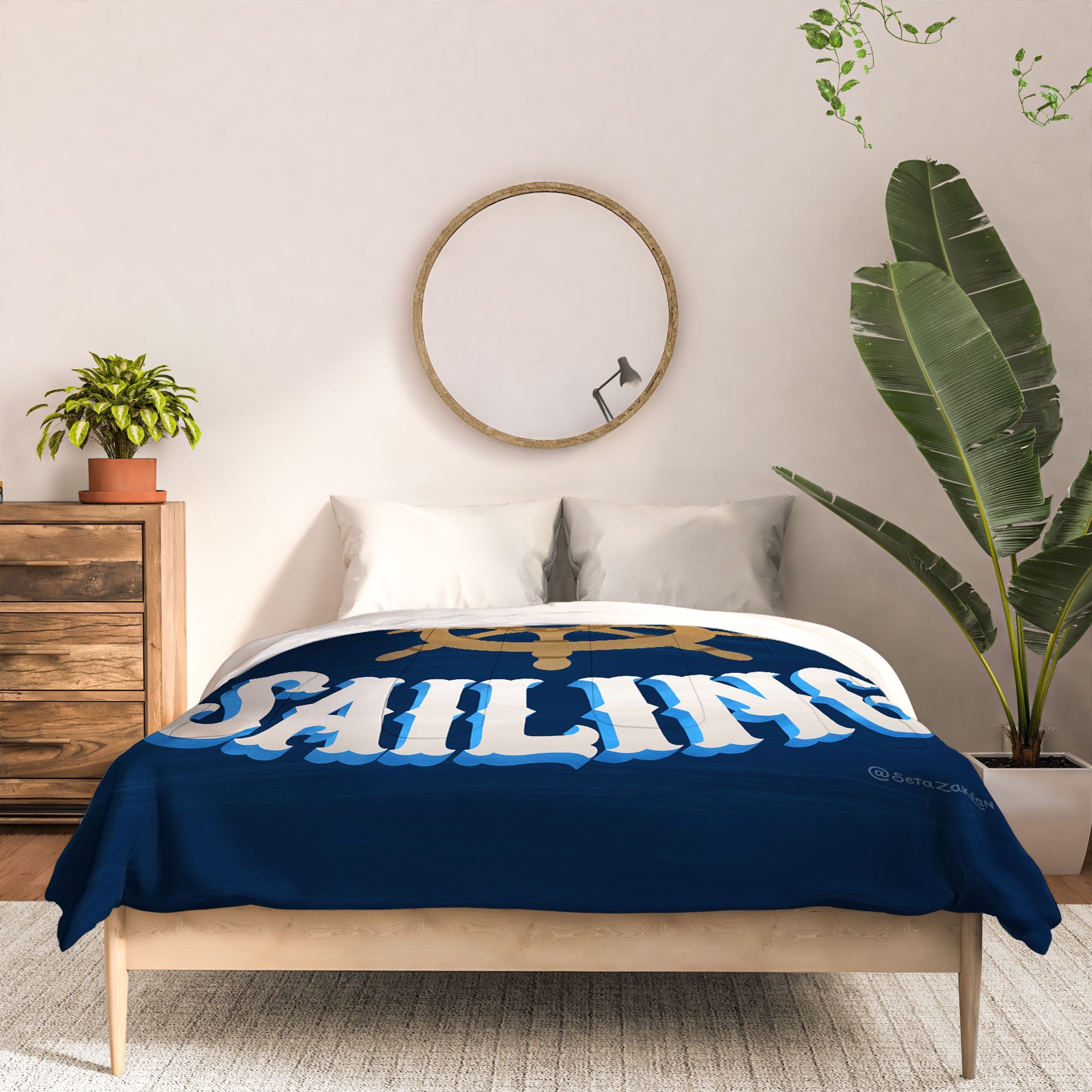 Seta Zakian Gone Sailing Comforter