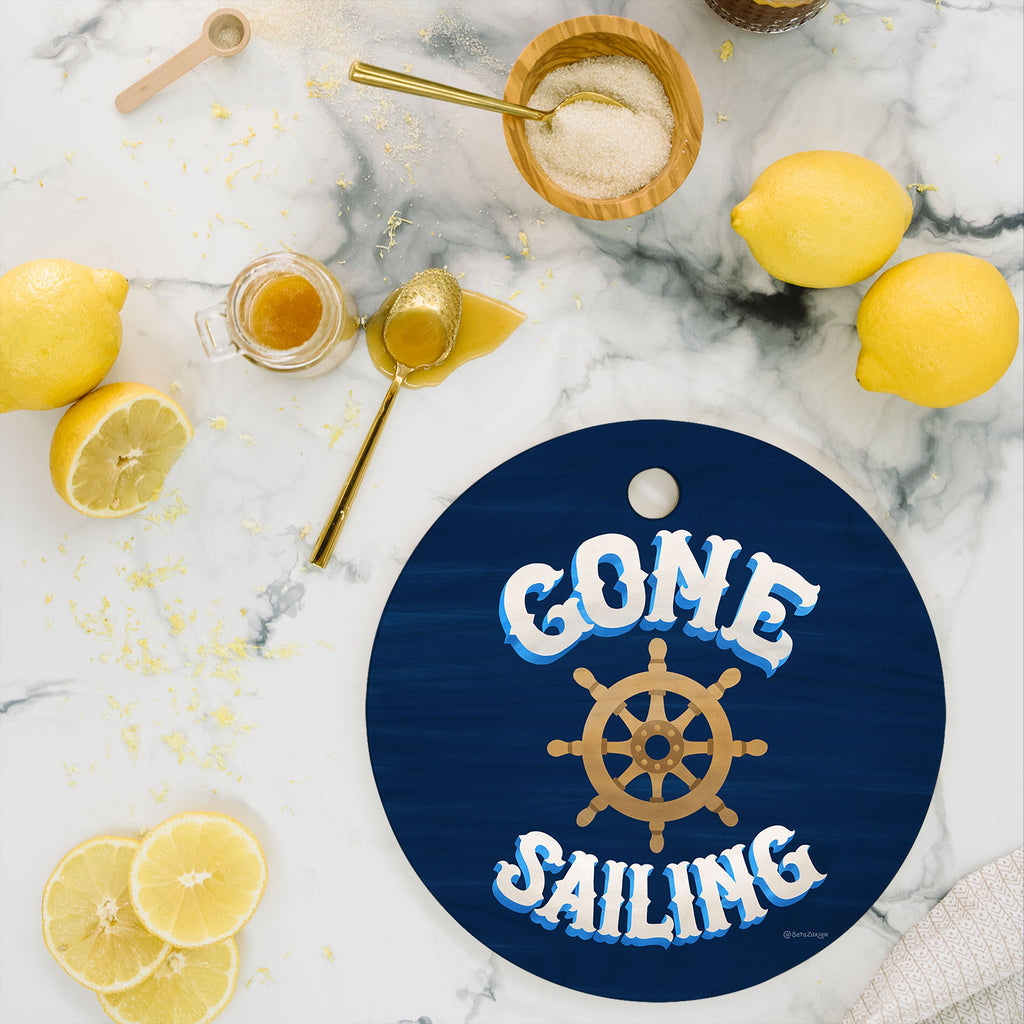Seta Zakian Gone Sailing Cutting Board Round