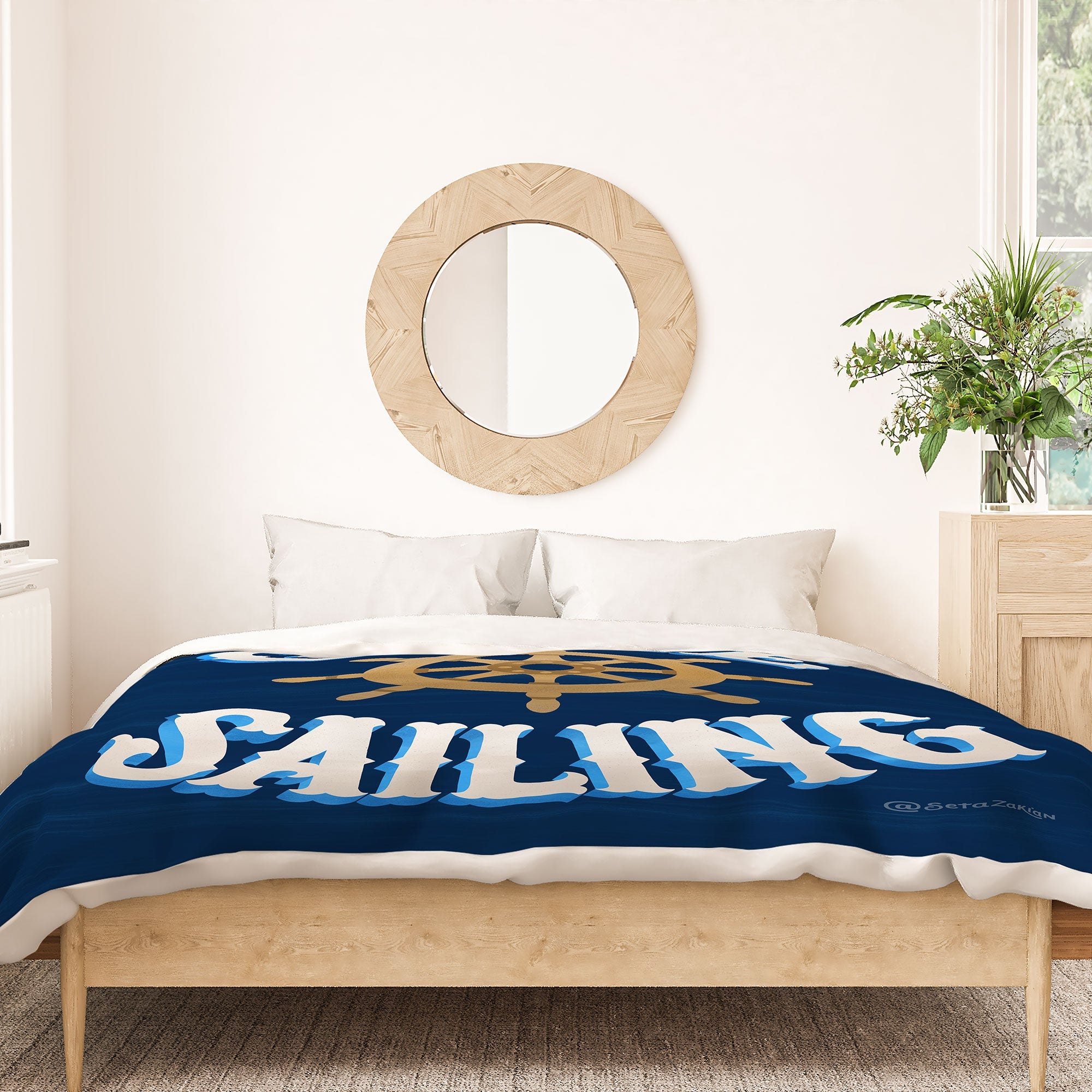 Seta Zakian Gone Sailing Duvet Cover