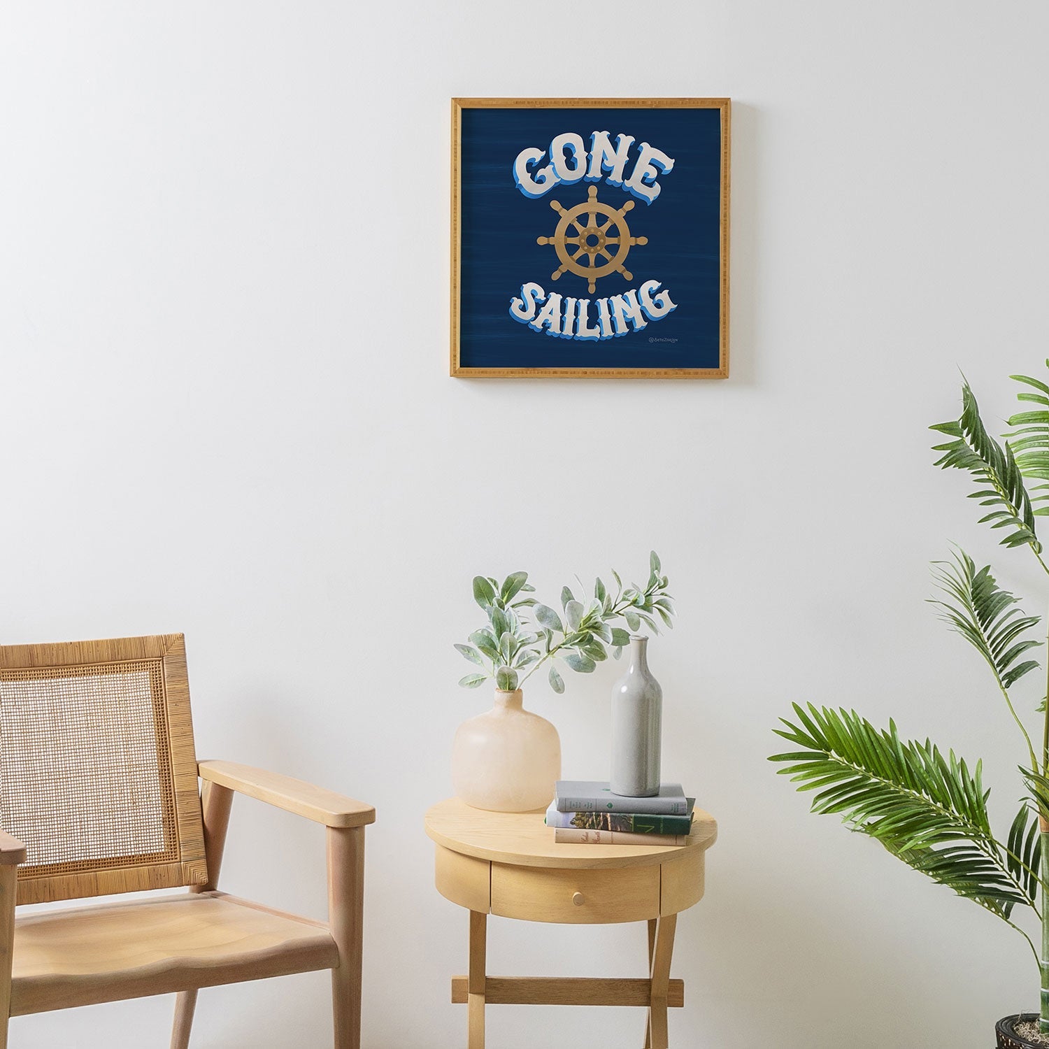 Seta Zakian Gone Sailing Framed Wall Art