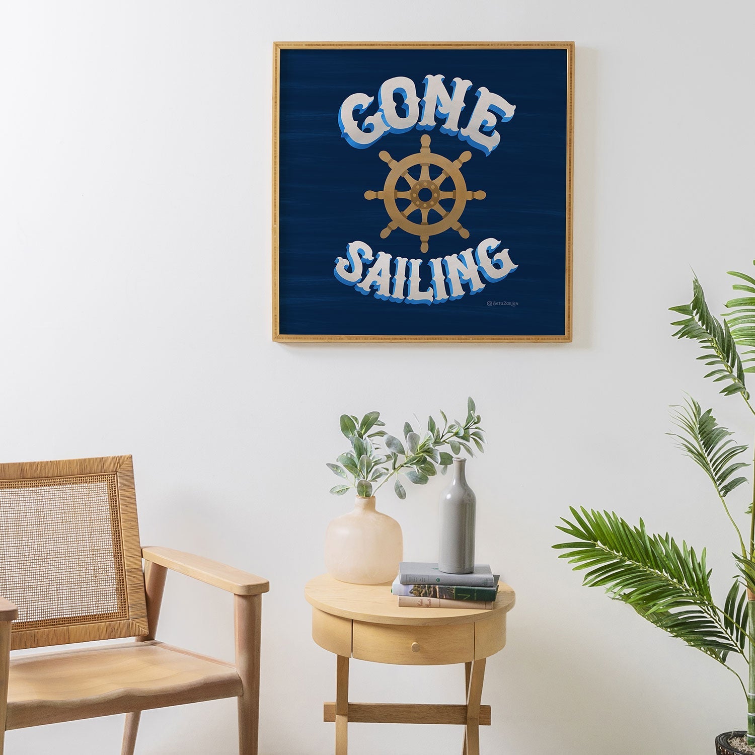 Seta Zakian Gone Sailing Framed Wall Art