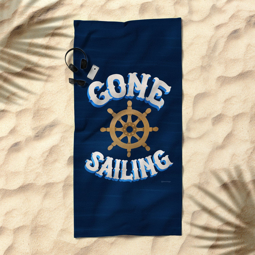 Seta Zakian Gone Sailing Beach Towel