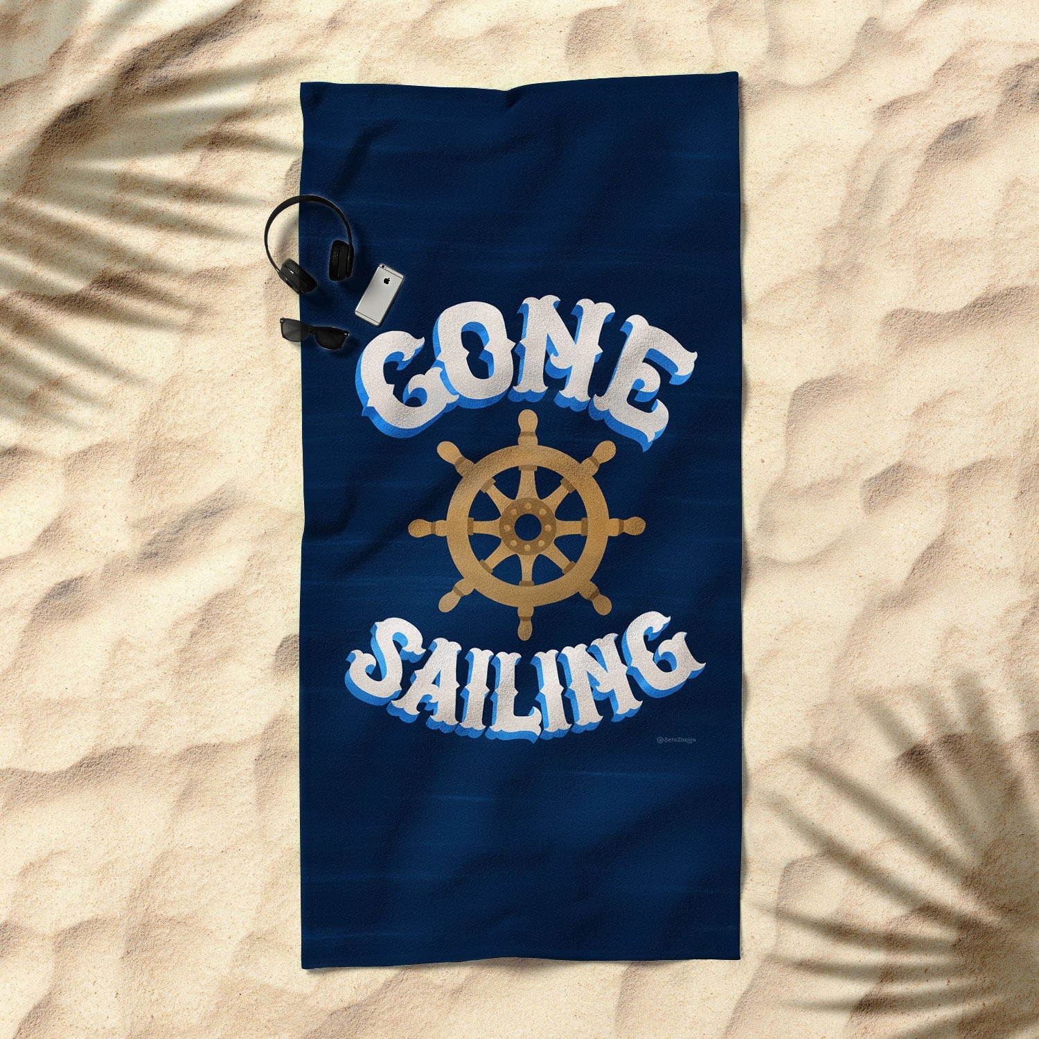 Seta Zakian Gone Sailing Beach Towel
