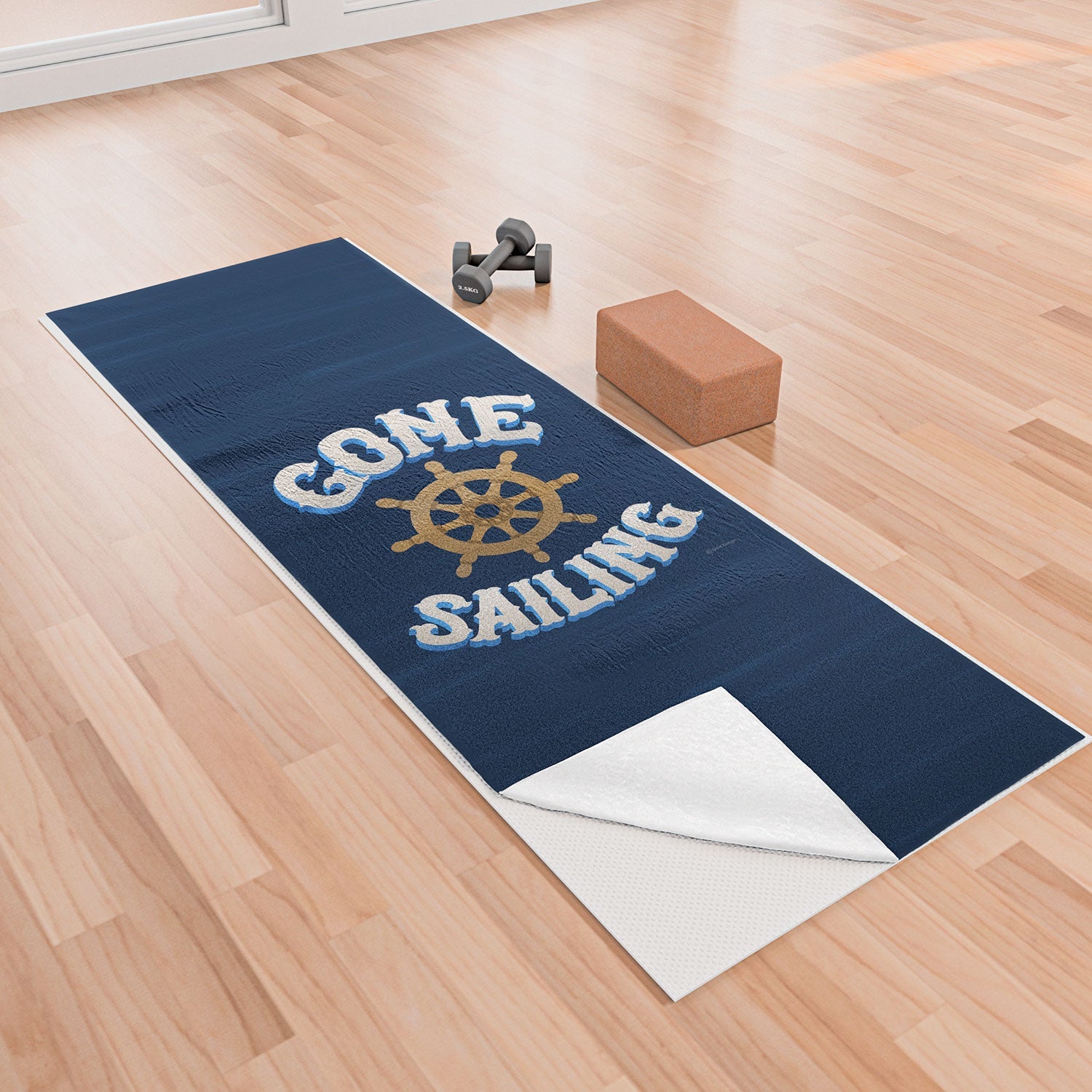 Seta Zakian Gone Sailing Yoga Towel